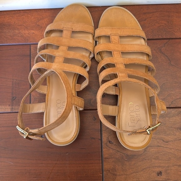 Franco Sarto Tan Suede Strappy Sandals - Picture 4 of 5